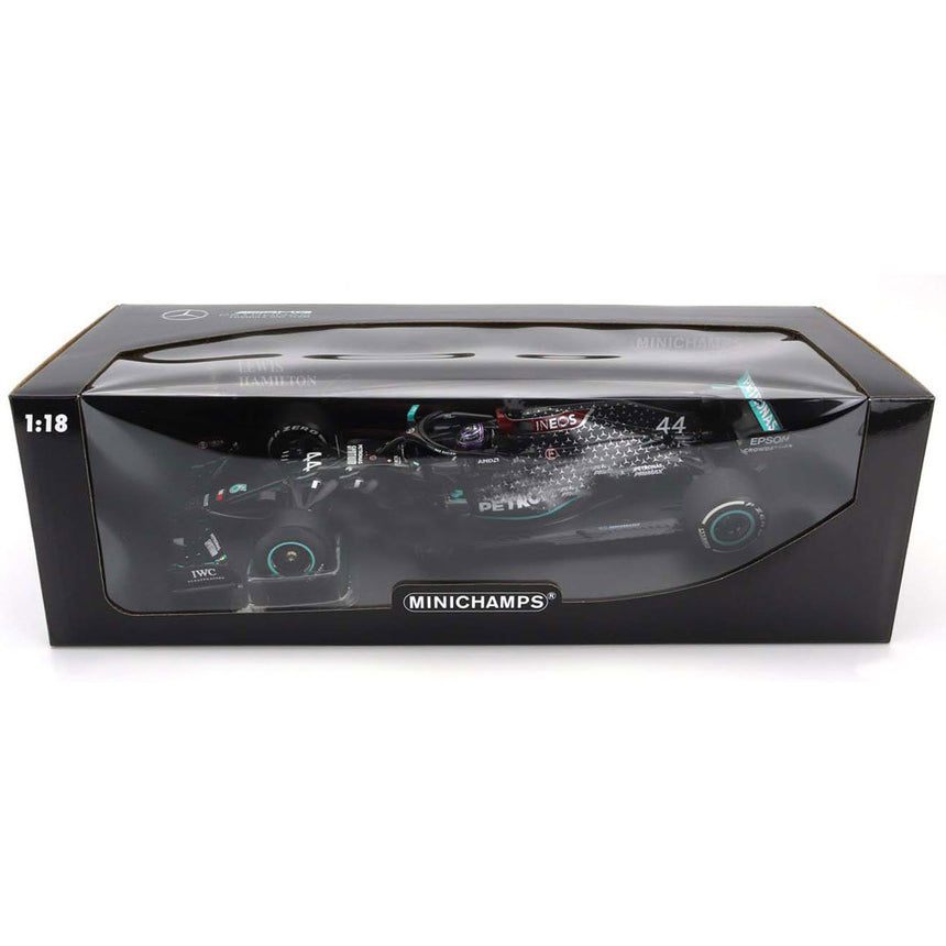 Minichamps 1:18 Mercedes AMG Petronas Lewis Hamilton Winner British GP 2020 Limited Edition Model