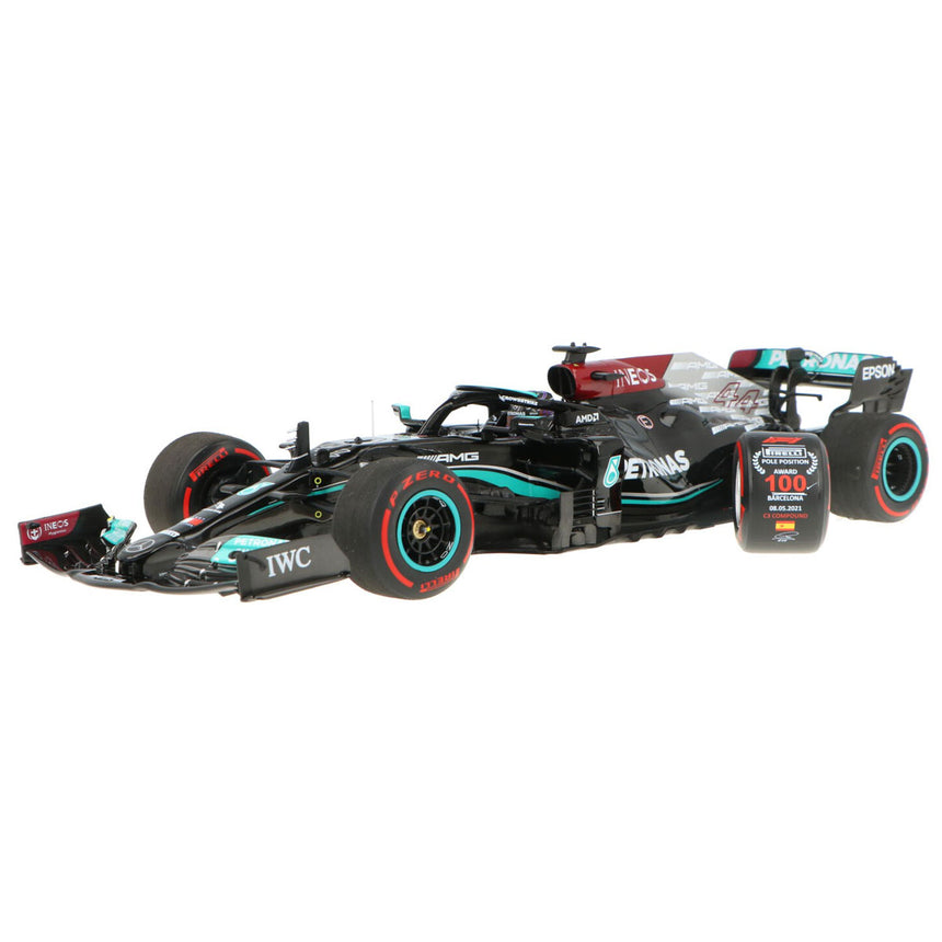 Minichamps 1:18 Mercedes AMG Petronas Lewis Hamilton Spanish GP 2021 100th Pole Position Model