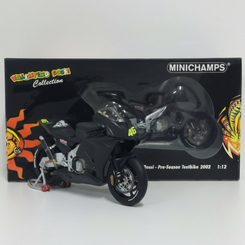 Minichamps Scale 1:12 Valentino Rossi VR46 Pre Season Test 2002 Model Bike