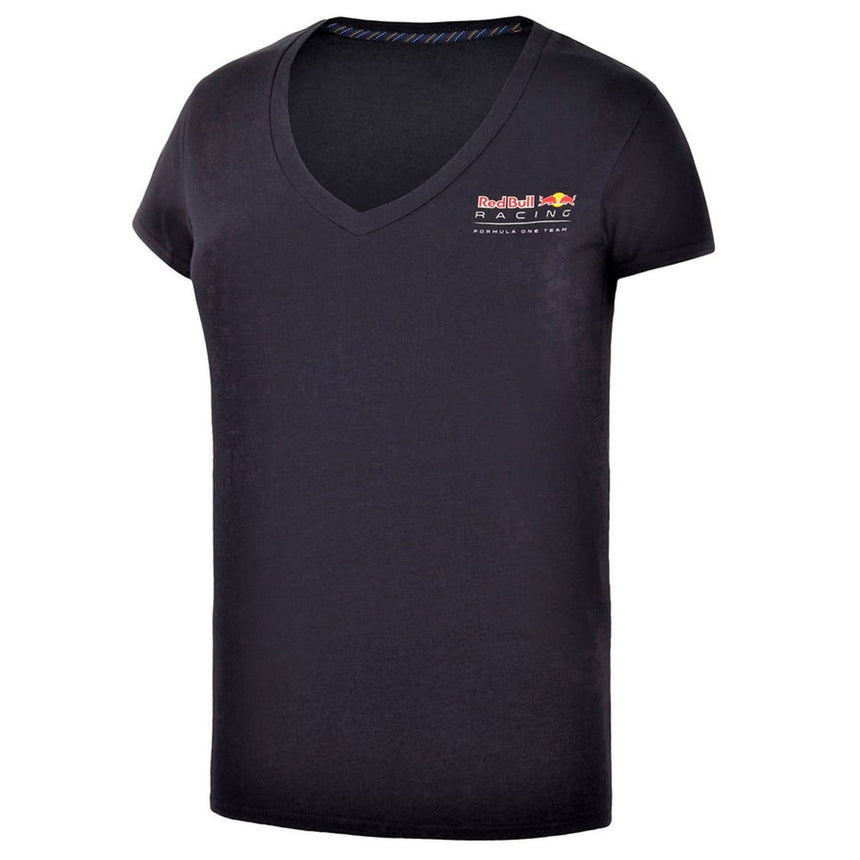 Red Bull Racing F1 Ladies Classic Navy Blue V Neck Tee Shirt