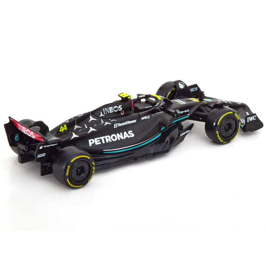 Bburago 1:43 Scale Die‑Cast Mercedes-AMG W14E 2023 F1 Car #44 Lewis Hamilton - Window Box