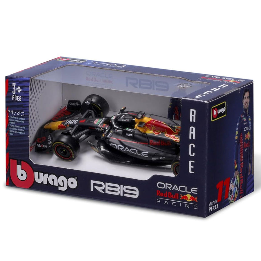 Bburago 1:43 Scale Die‑Cast Red Bull RB19 2023 F1 Car #1 Max Verstappen - Window Box