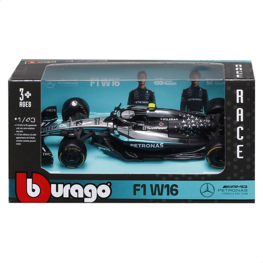 Burago 1:43 Scale Mercedes AMG Petronas W16 2025 #12 Kimi Antonelli Model Car