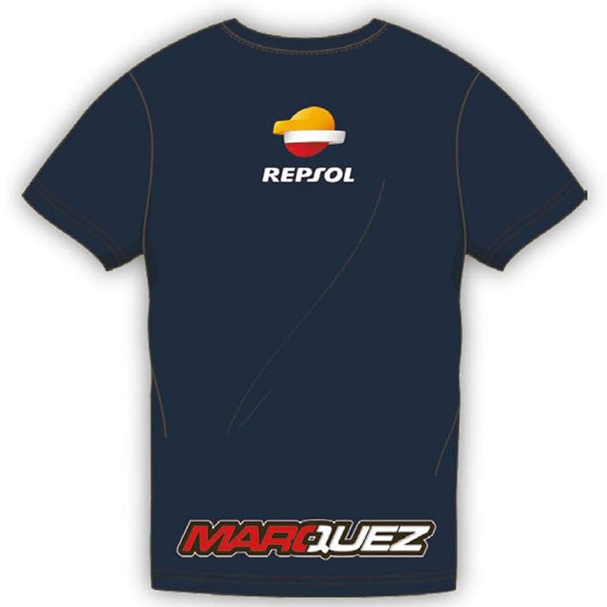 Repsol Racing Moto GP Marc Marquez 93 Kids Navy Dual Print Moto GP Tee Shirt