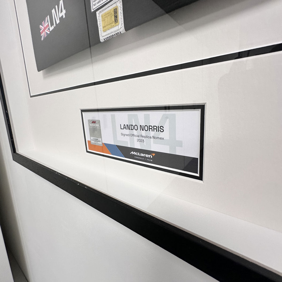 Lando Norris Signed Official McLaren 2023 Nomex In Display Frame