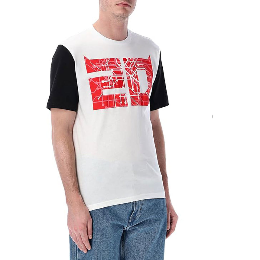 Fabio Quartararo Moto GP #20 White Cyber 20 Front & Back Print Tee Shirt