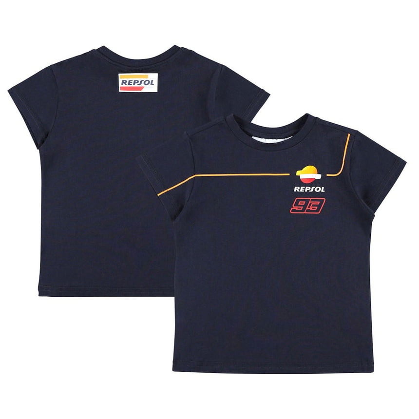 Repsol Racing Moto GP Kids Marc Marquez #93 Small Print Blue Dual Tee Shirt