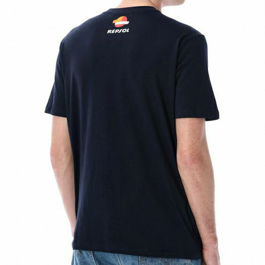 Repsol Racing Navy Large Vertical Print Tee Shirt