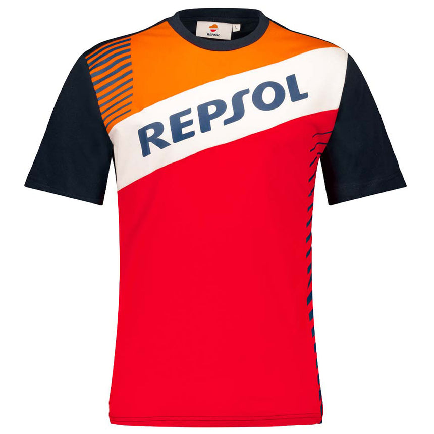 Repsol Racing Original On White Insert Multicolour Front Print Tee Shirt