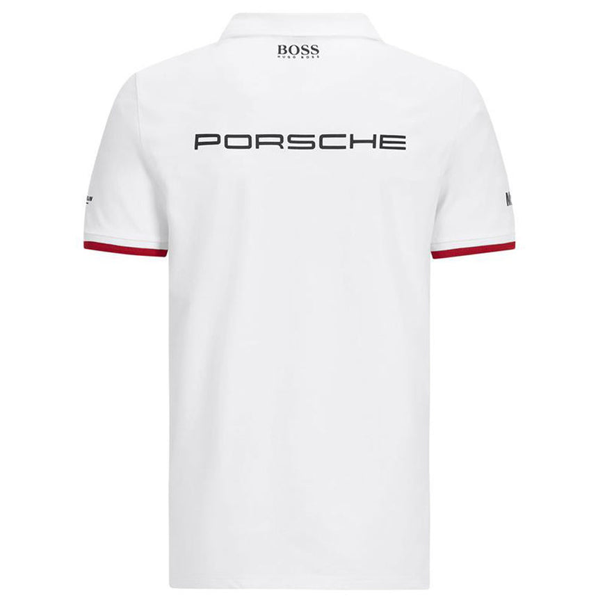 Porsche Motorsport Mens White Team Polo T-Shirt| Boss Hugo Logo