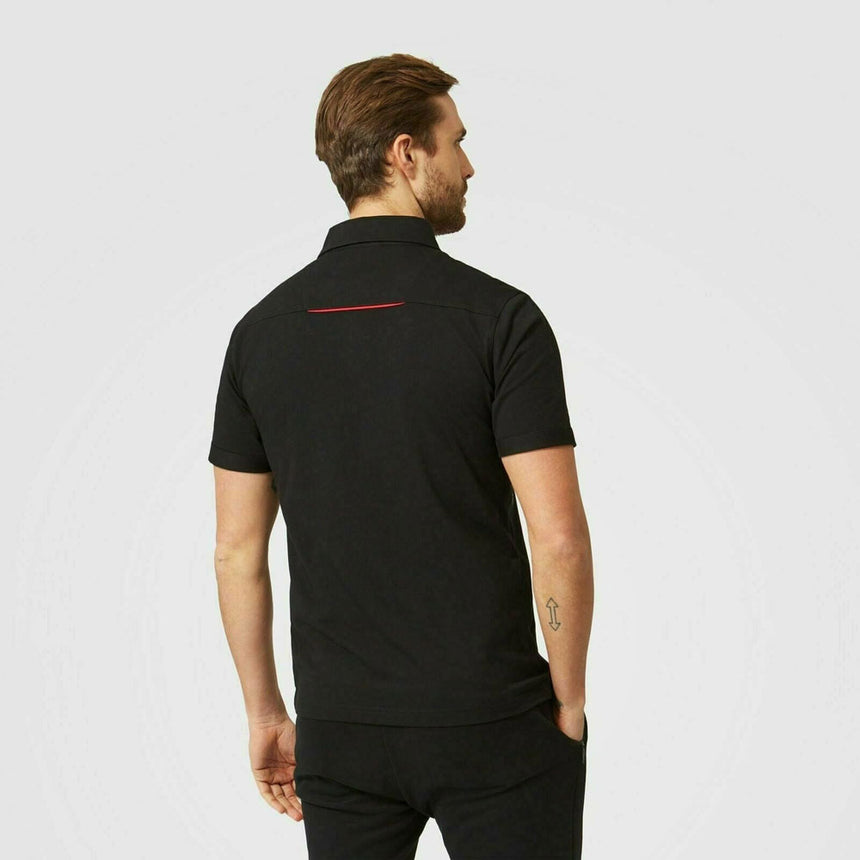 Porsche Motorsport Black Fan Wear Travel Polo Tee Shirt
