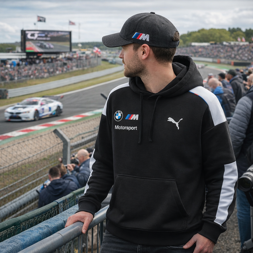 BMW Motorsport M Sport PUMA 2026 Black Official Licensed Drivers Hoodie