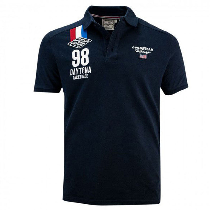 Goodyear Racing Blue Retro Serring Polo Tee Shirt