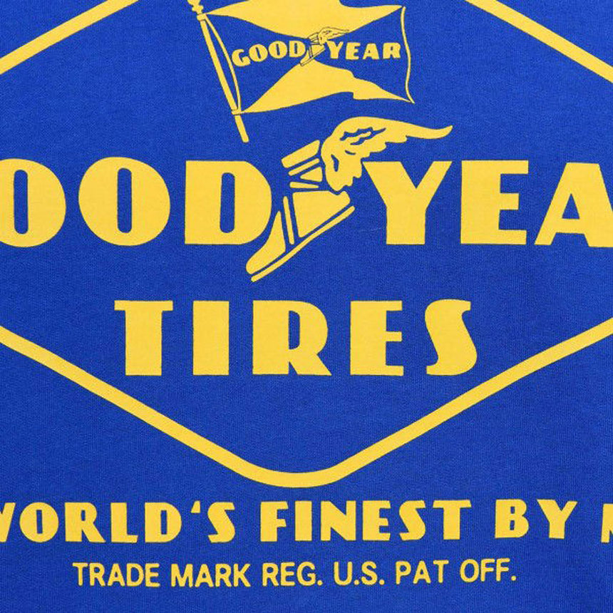 Goodyear Tyres Blue Menlo Park Large Front Print Tee Shirt