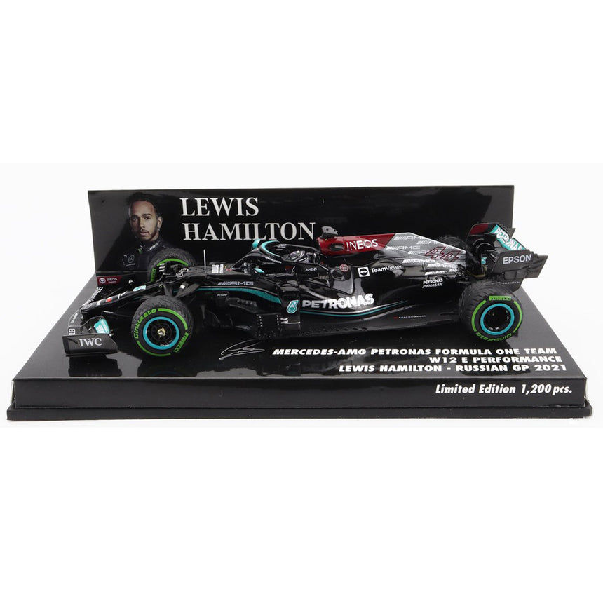Minichamps 1:43 Mercedes AMG Winner Russia 2021 GP Lewis Hamilton #44 Model Car