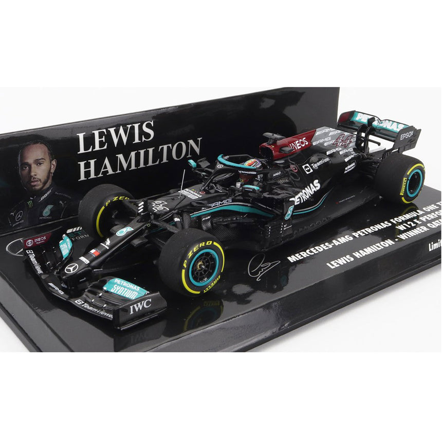 Minichamps 1:43 Mercedes AMG Winner Qatar 2021 GP Lewis Hamilton #44 Model Car