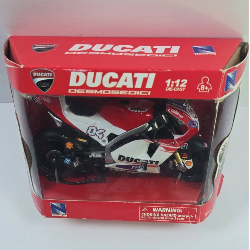 New Ray 1:12 Scale Ducati Racing Team #04 Andrea Dovizioso Diecast Model Motorcycle Bike