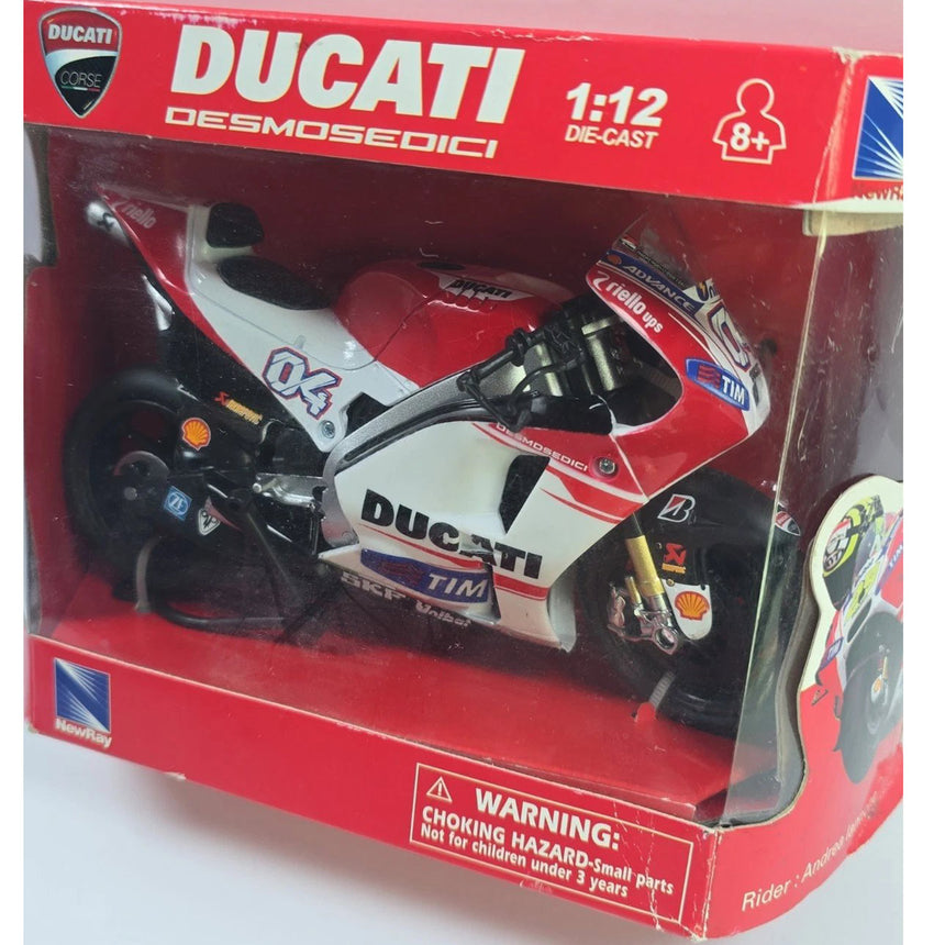 New Ray 1:12 Scale Ducati Racing Team #04 Andrea Dovizioso Diecast Model Motorcycle Bike