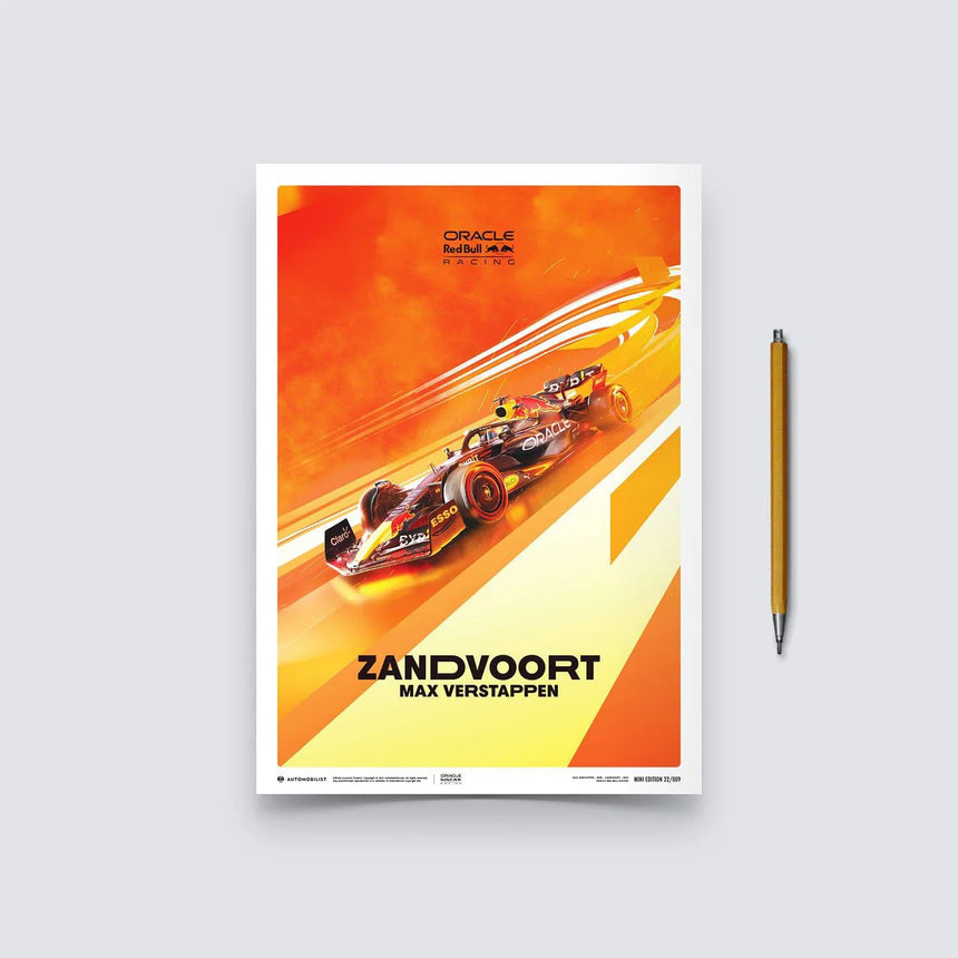 Automobilist Red Bull Racing F1 Max Verstappen 2022 Dutch Grand Prix Print Poster