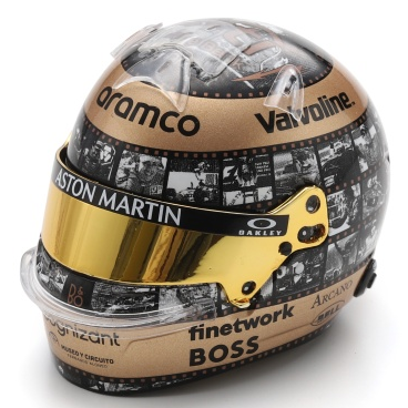 Sparkmodel 1:5 Scale Fernando Alonso Mexican Grand Prix 2024 Model Helmet