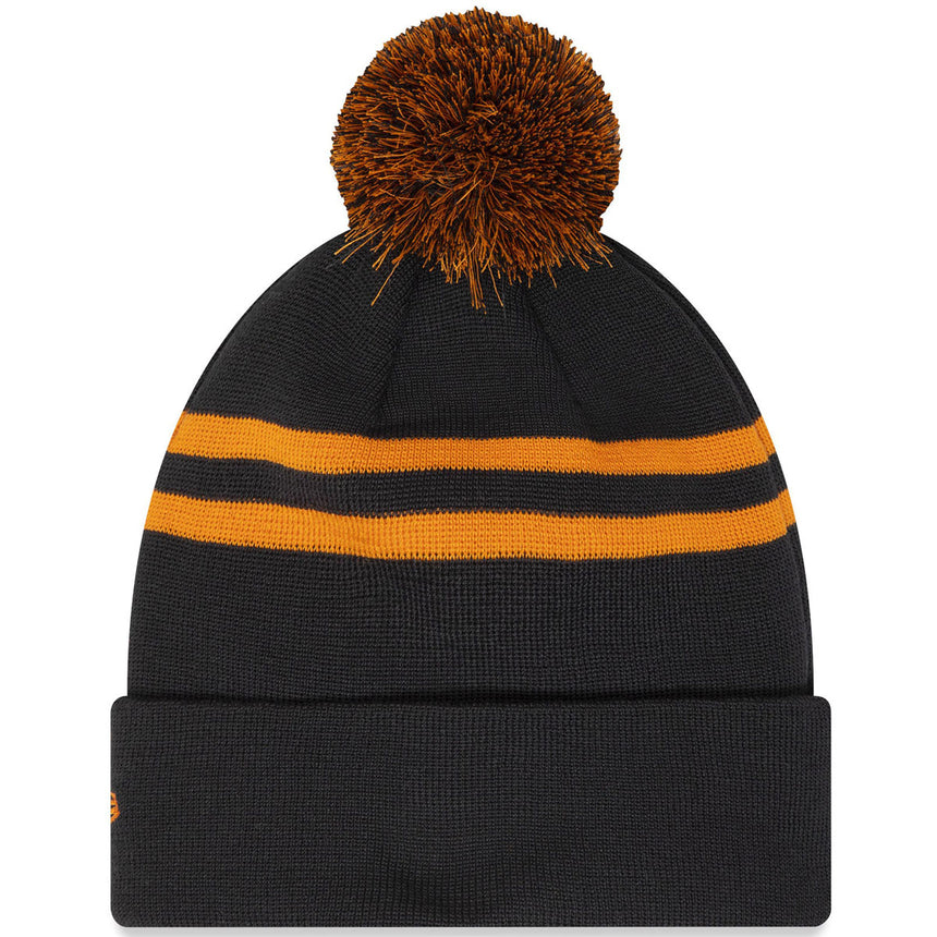 McLaren Bobble Hat Black With Orange Stripe