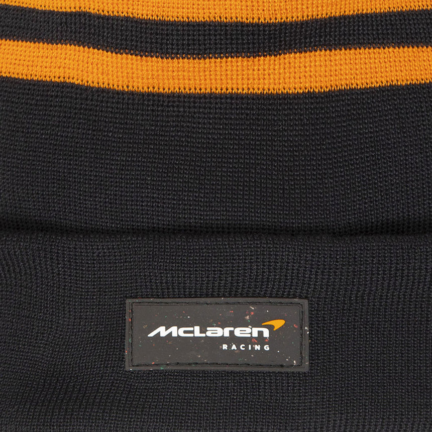 McLaren Bobble Hat Black With Orange Stripe