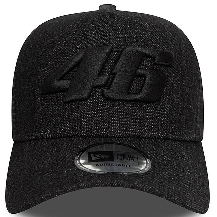 Valentino Rossi VR46 Moto GP New Era Black Denim Trucker Cap
