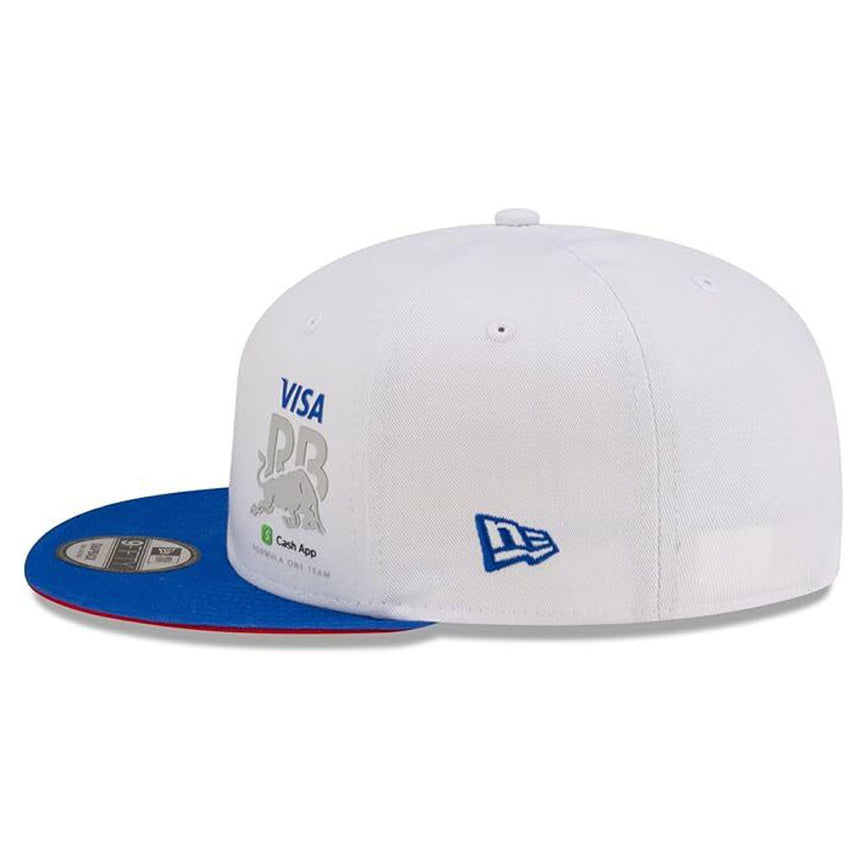 Visa Cash App Racing Bulls F1 Team White Snapback Flat Brim Baseball Cap