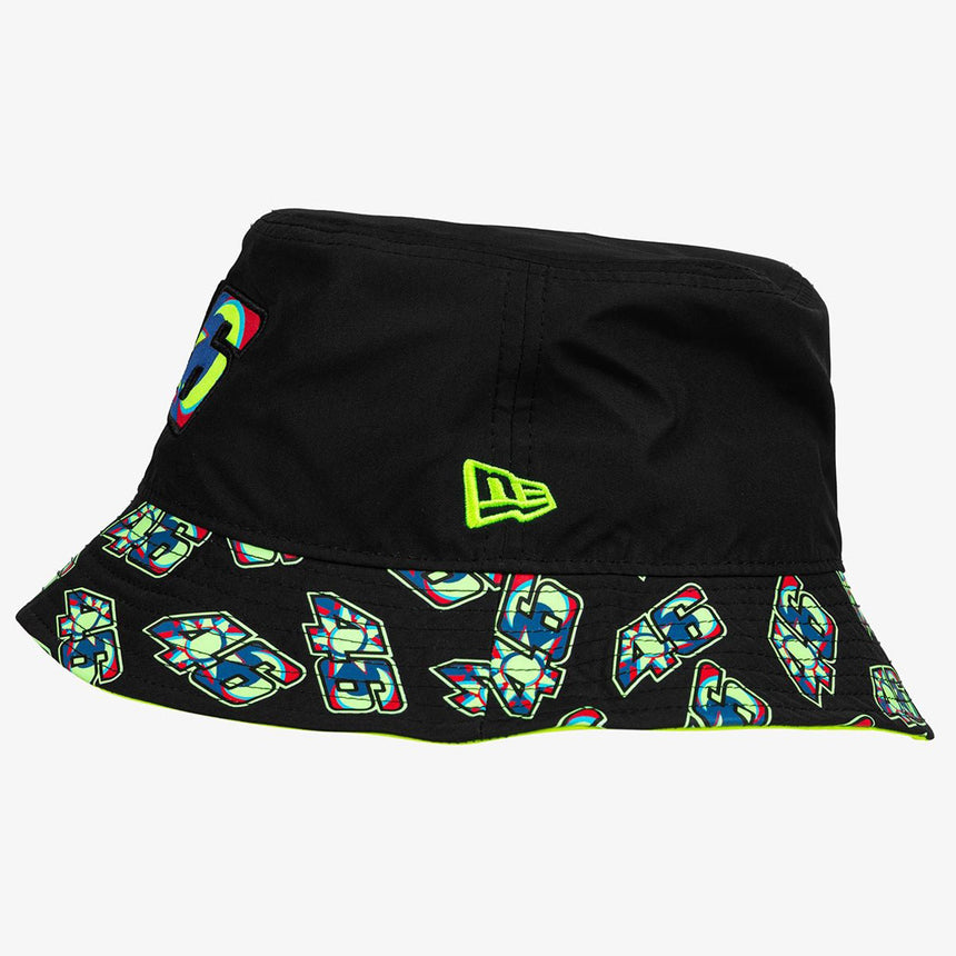 Valentino Rossi VR46 New Era Moon Sun Tapered Black Official Bucket Hat