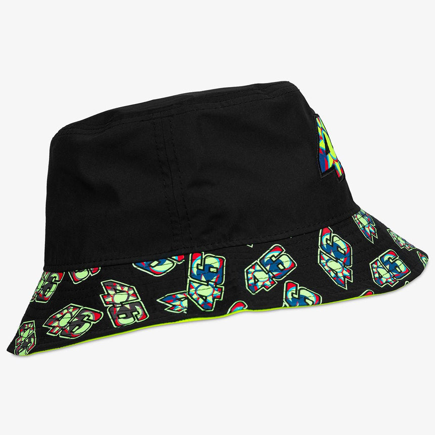 Valentino Rossi VR46 New Era Moon Sun Tapered Black Official Bucket Hat