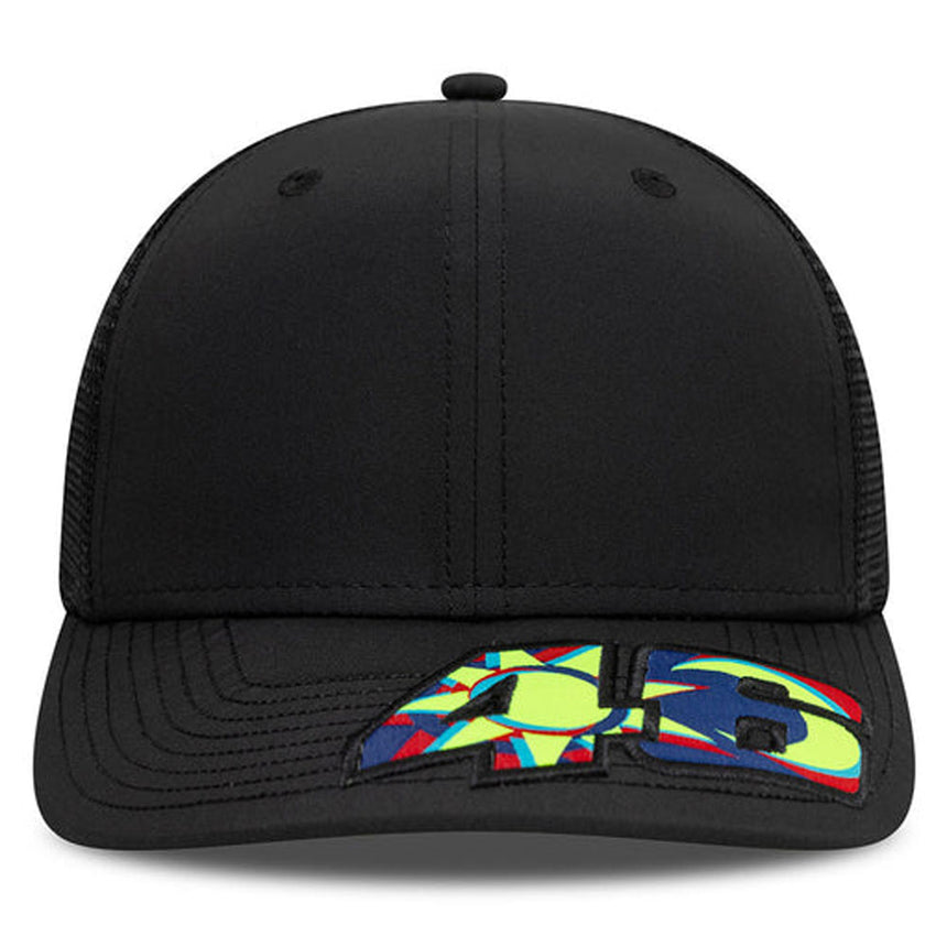 Valentino Rossi VR46 Moto GP New Era Black Moon Sun Brim Trucker Baseball Cap
