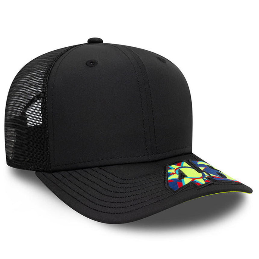Valentino Rossi VR46 Moto GP New Era Black Moon Sun Brim Trucker Baseball Cap
