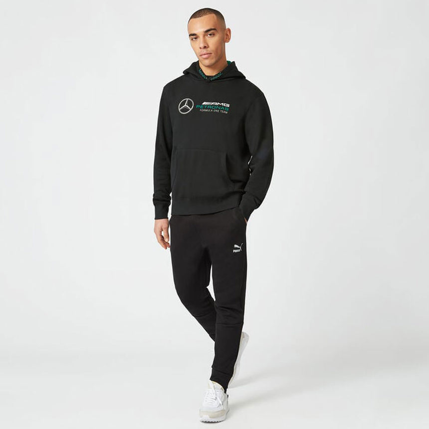 Mercedes AMG Petronas F1 Team Black Front Logo Fanwear Hoodie