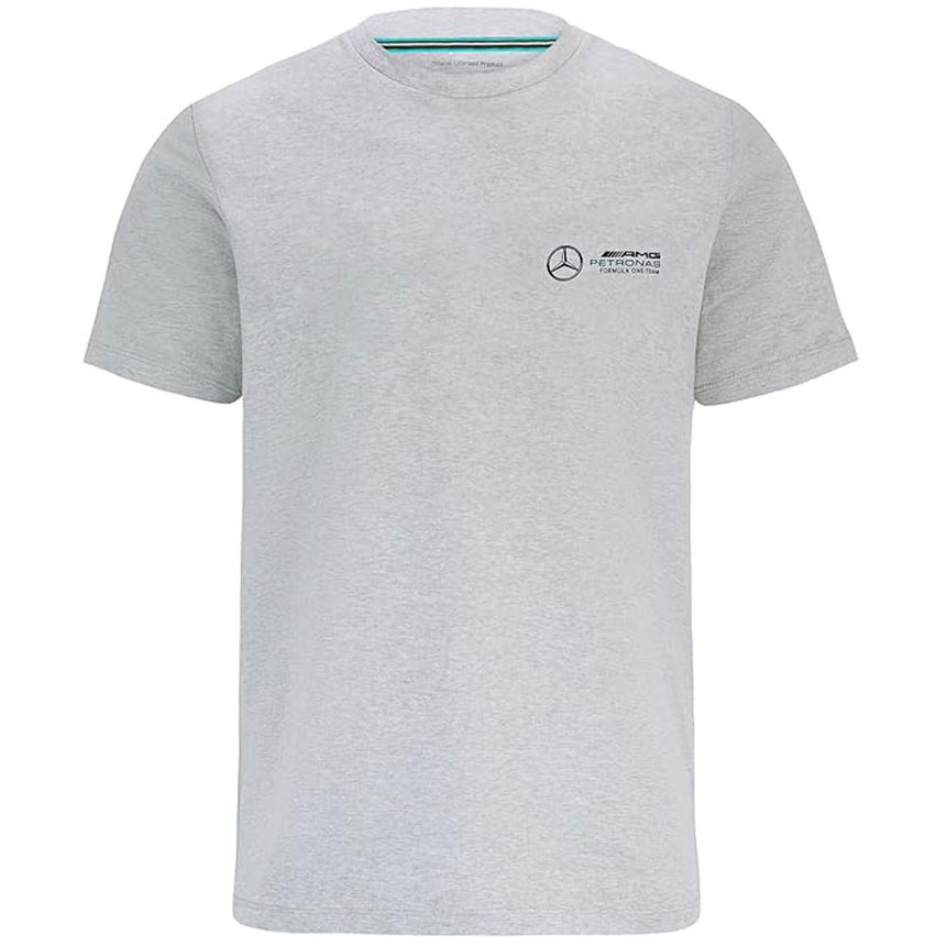 Mercedes AMG Petronas Official F1 Small Logo Marl Grey Tee Shirt