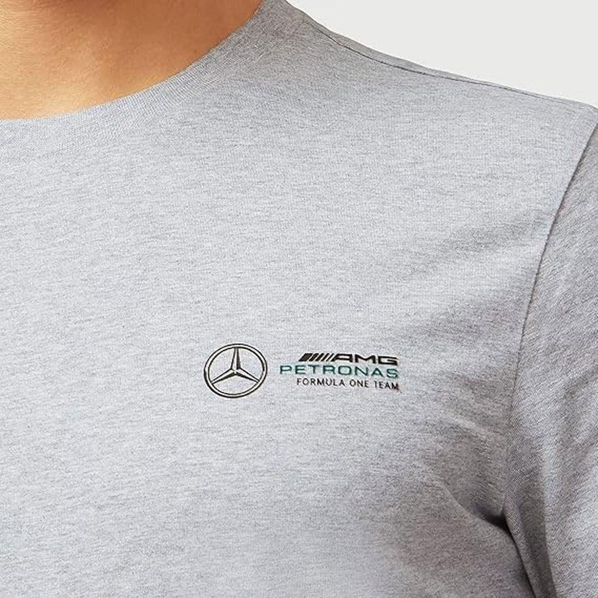 Mercedes AMG Petronas Official F1 Small Logo Marl Grey Tee Shirt