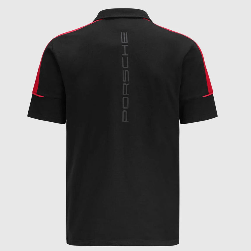 Porsche Motorsport Black Logo Polo Tee Shirt