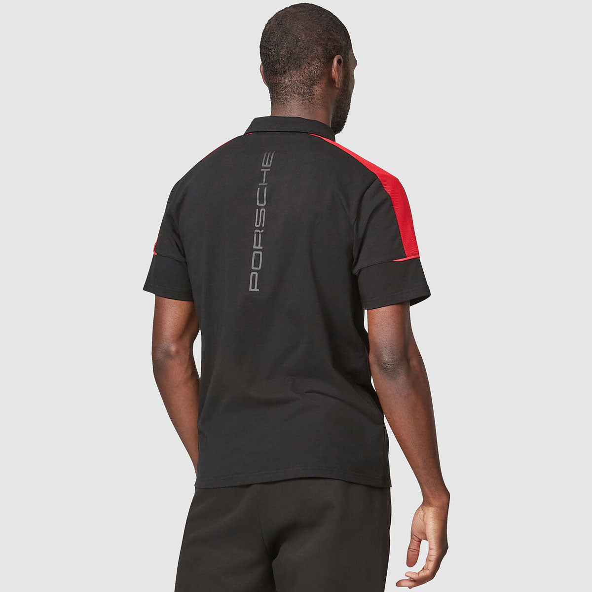 Porsche Motorsport Black Logo Polo Tee Shirt