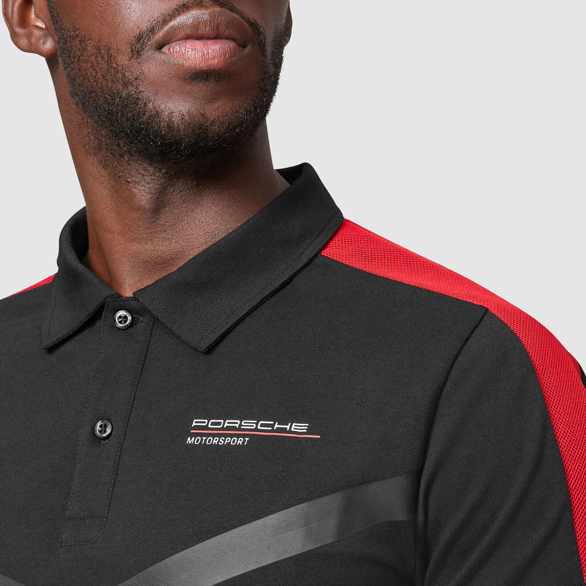 Porsche Motorsport Black Logo Polo Tee Shirt
