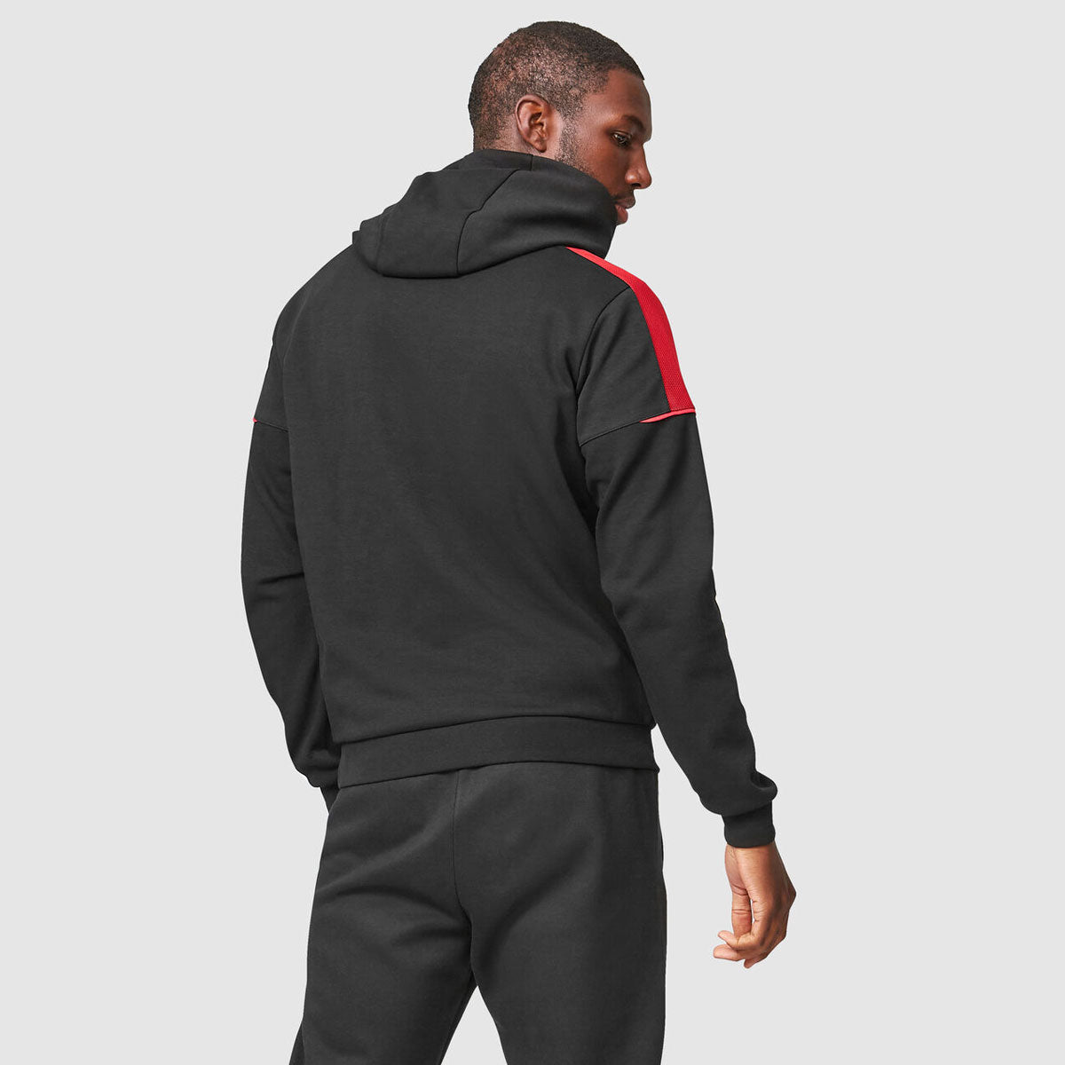 Porsche Motorsport Men’s Black Hoodie Sweatshirt – Official Licensed Mesh-Panel Pullover