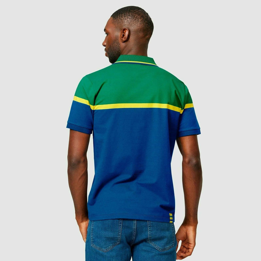 Aytron Senna Fan Wear Mens Stripe Polo Navy