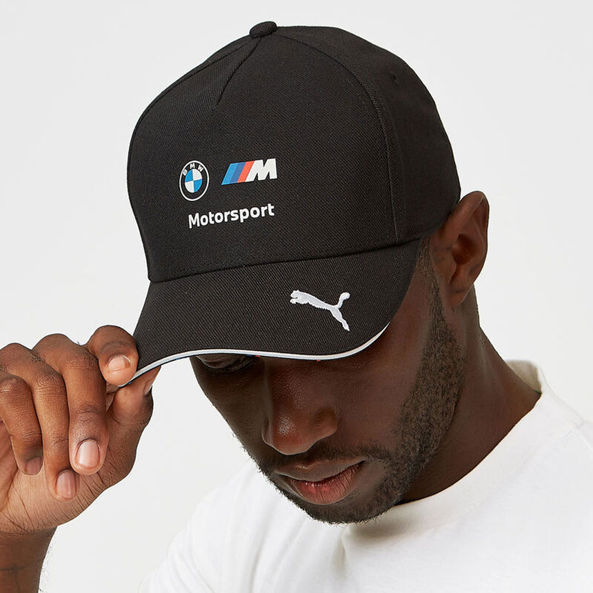 BMW Motorsport Team Cap Official Licensed PUMA Curved Peak Cap, Navy Polyester, Adjustable Snapback