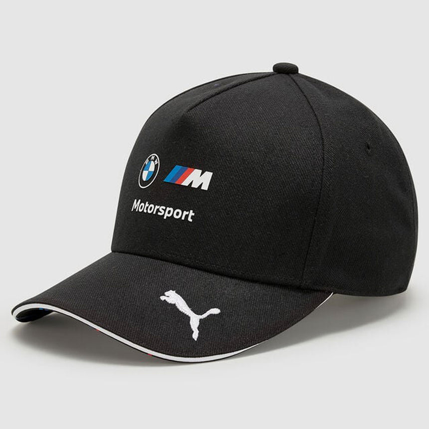 BMW Motorsport Team Cap Official Licensed PUMA Curved Peak Cap, Navy Polyester, Adjustable Snapback