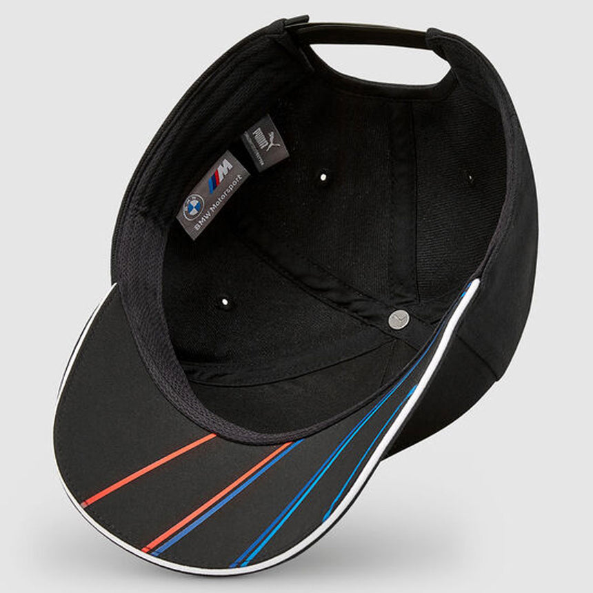 BMW Motorsport Team Cap Official Licensed PUMA Curved Peak Cap, Navy Polyester, Adjustable Snapback