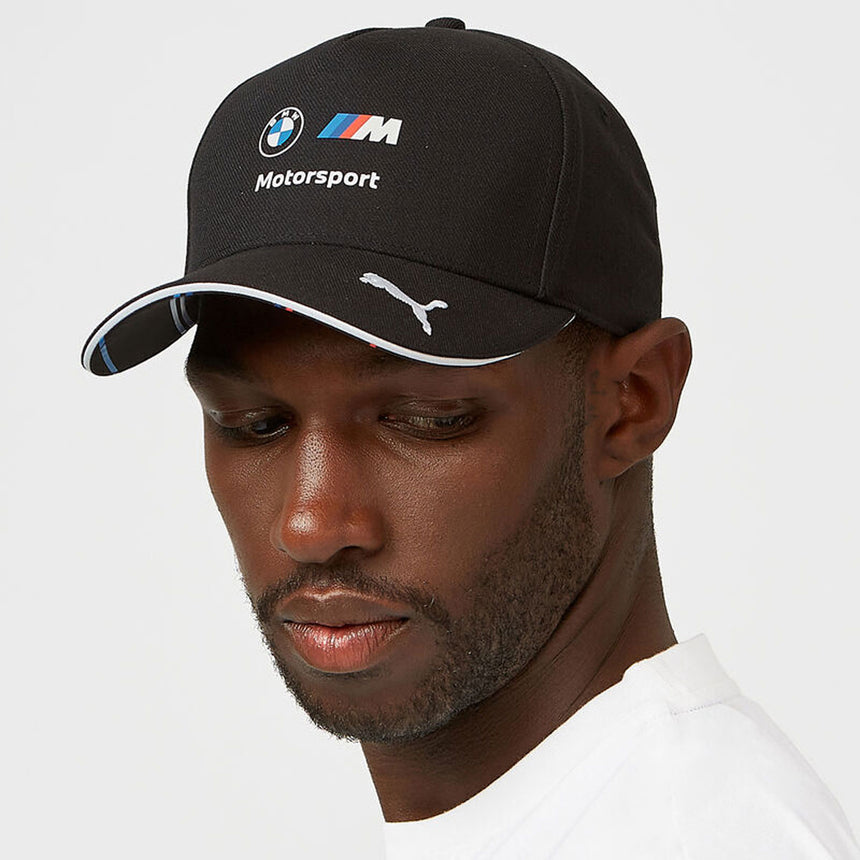 BMW Motorsport Team Cap Official Licensed PUMA Curved Peak Cap, Navy Polyester, Adjustable Snapback
