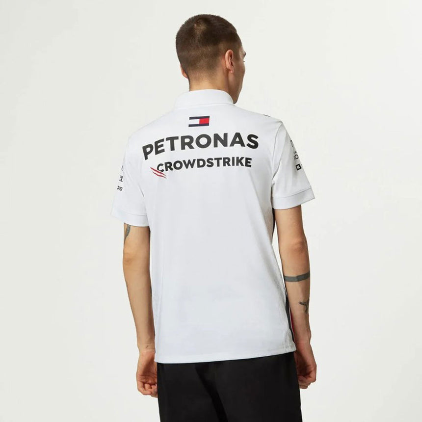 Mercedes AMG Petronas F1 Team 2023 White Driver Polo T-Shirt