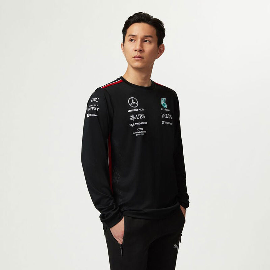 Mercedes AMG Petronas F1 Team Mens Long Sleeve Driver Tee | Black