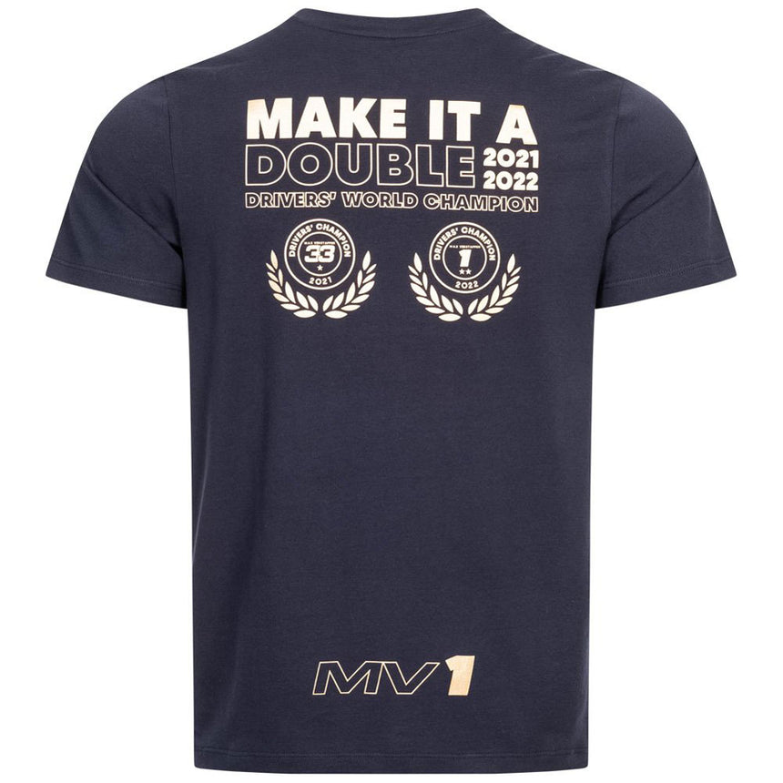 Oracle Red Bull Racing F1 Team 2022 Max Verstappen Champion T-Shirt | Navy