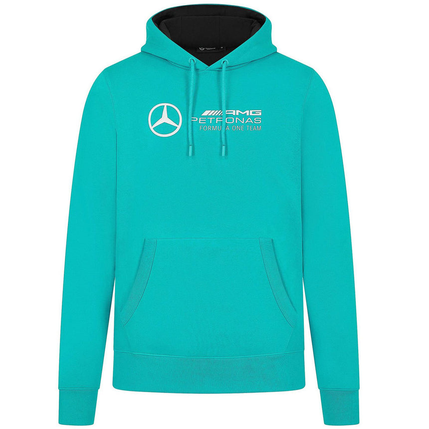 Mercedes AMG Petronas F1 Team Mens Logo Hoodie | Teal