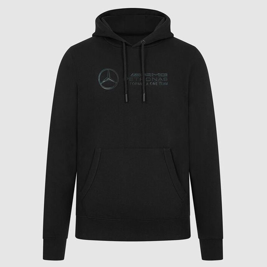 Mercedes AMG Petronas F1 Team Mens Stealth Logo Hoodie | Black