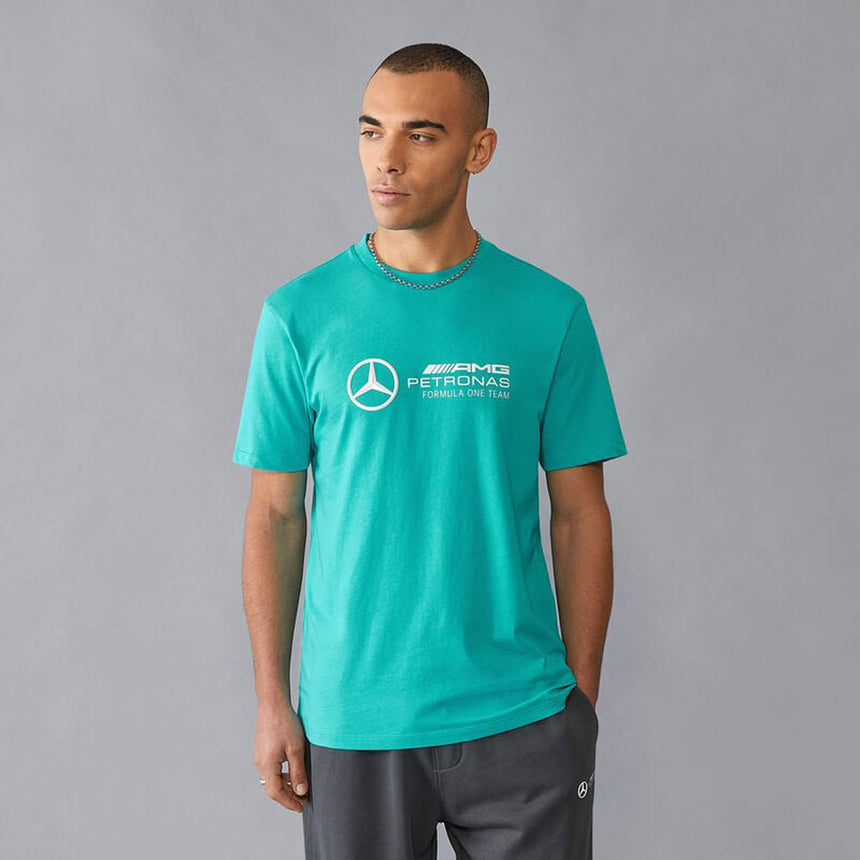 Mercedes AMG Petronas F1 Team FW Mens Large Logo Tee Teal